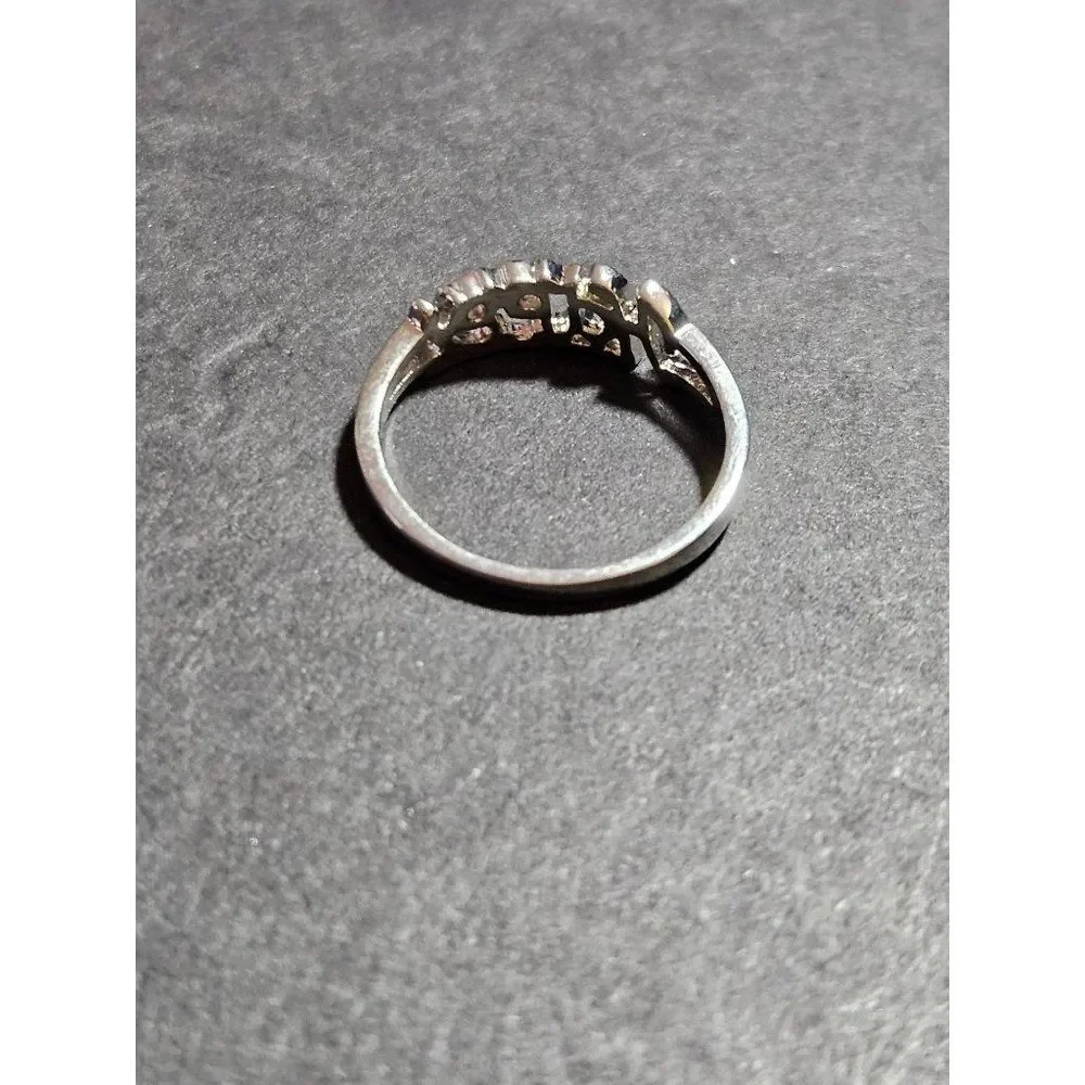 Silver tone happy ring size 8